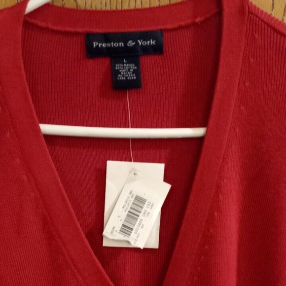 Preston & York Womans Sweater Red long sleeve size large new with tag - Picture 2 of 4